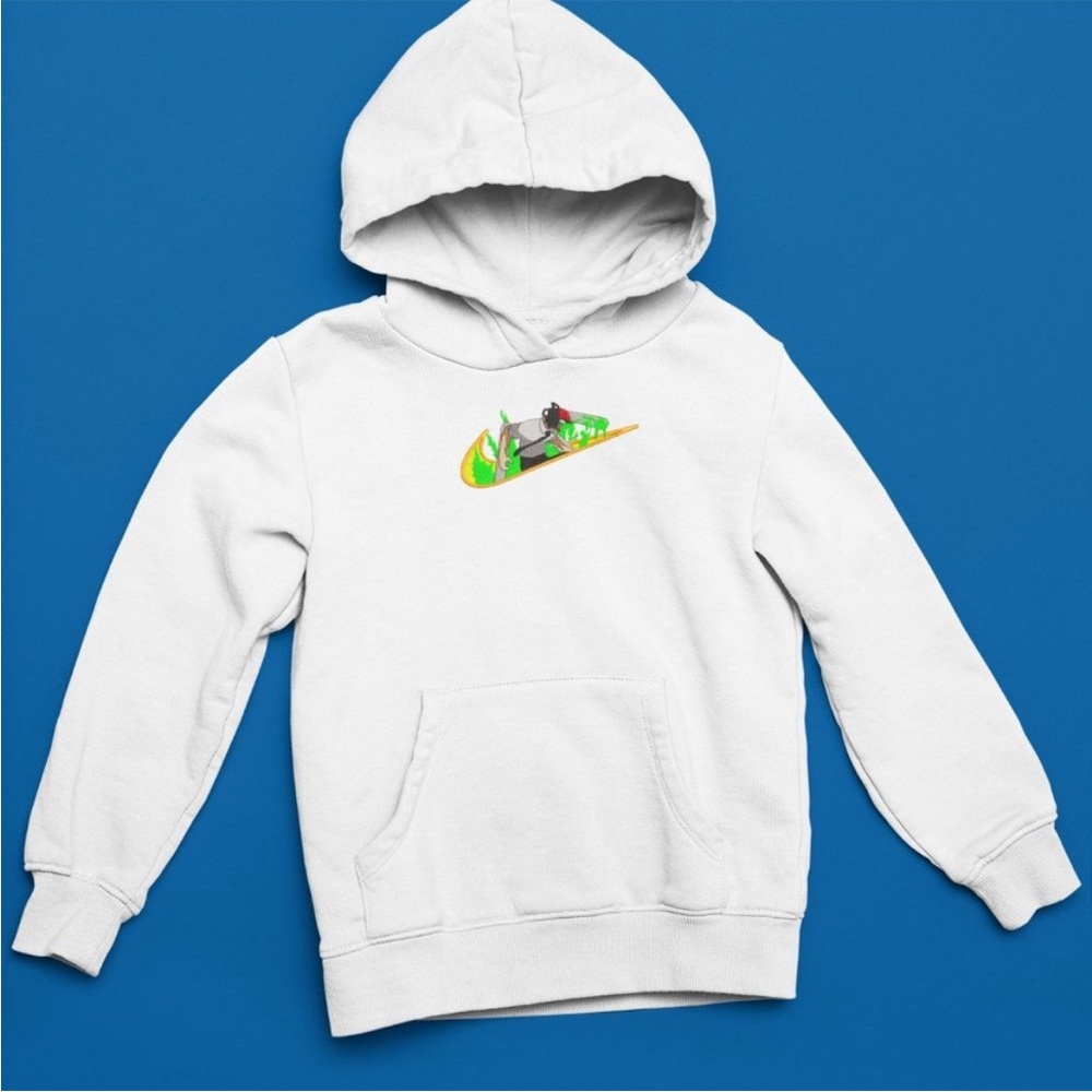 White Anime Chainsaw Man Hoodie